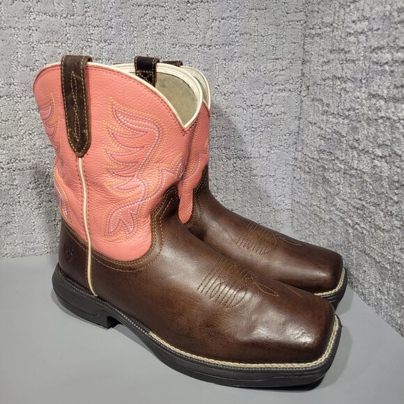 Ariat Anthem Shortie Myra Women’s Size US 10B Brown Pink Leather Cowboy Boots. - Picture 12 of 12